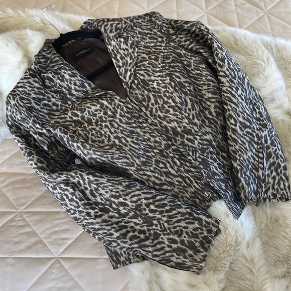 Javier Simorra - Barcelona Spain Fitted Short Animal Print Jacket - Sz 42-US8 - Picture 1 of 13